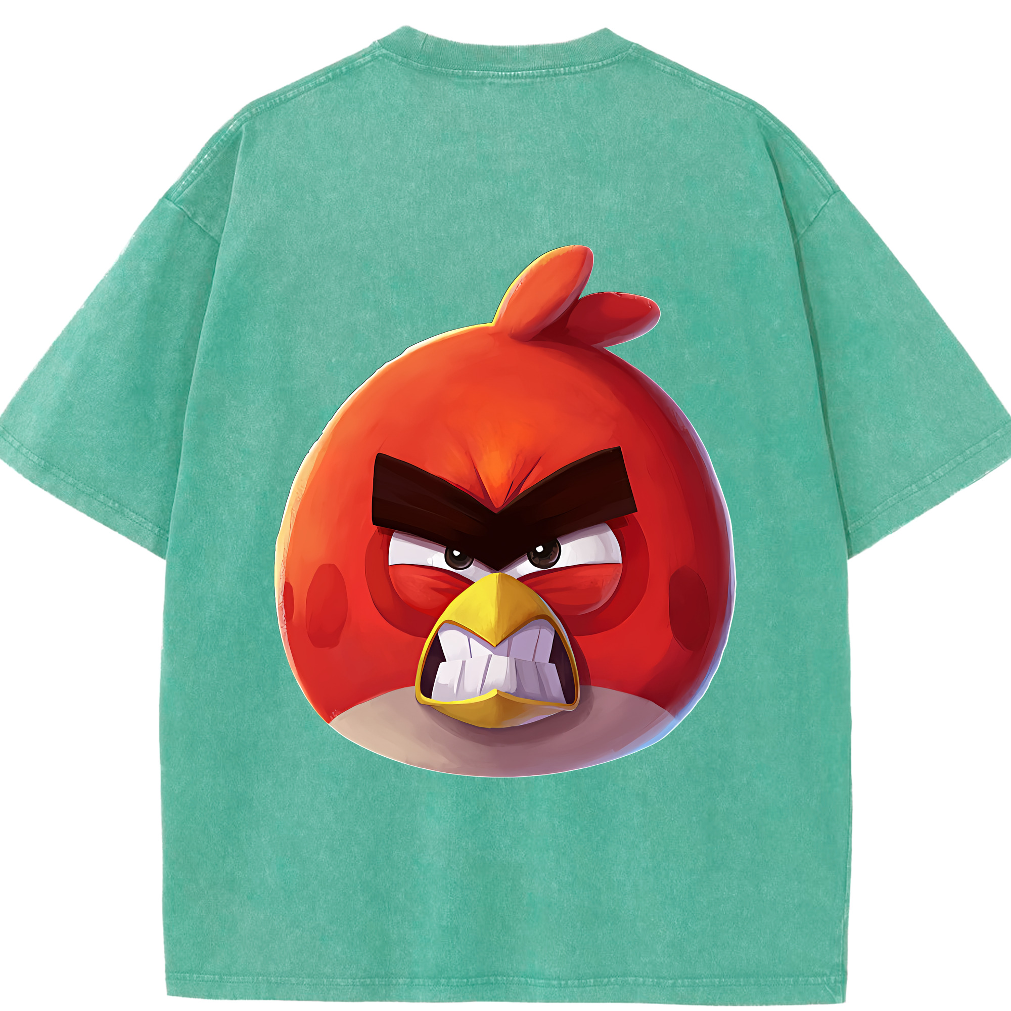 （画像用） Angry Birds アングリーバード 綿100% ヴィンテージ風 半袖Tシャツ（背面プリント）